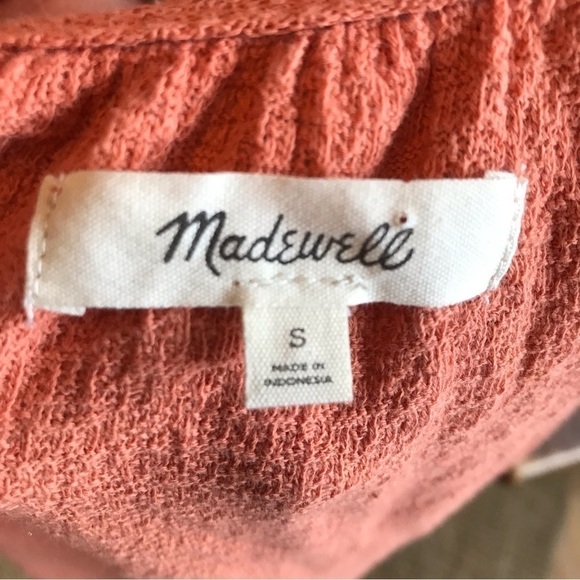 MADEWELL top textured cotton short sleeve shirt. Size small. - Picture 7 of 7